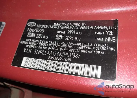 2021 Hyundai Elantra Se из США, поврежденный, VIN 5NPLL4AG4MH011387